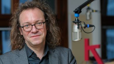 Jürgen Kaumkötter zu Gast im kulturradio; Foto: Gregor Baron